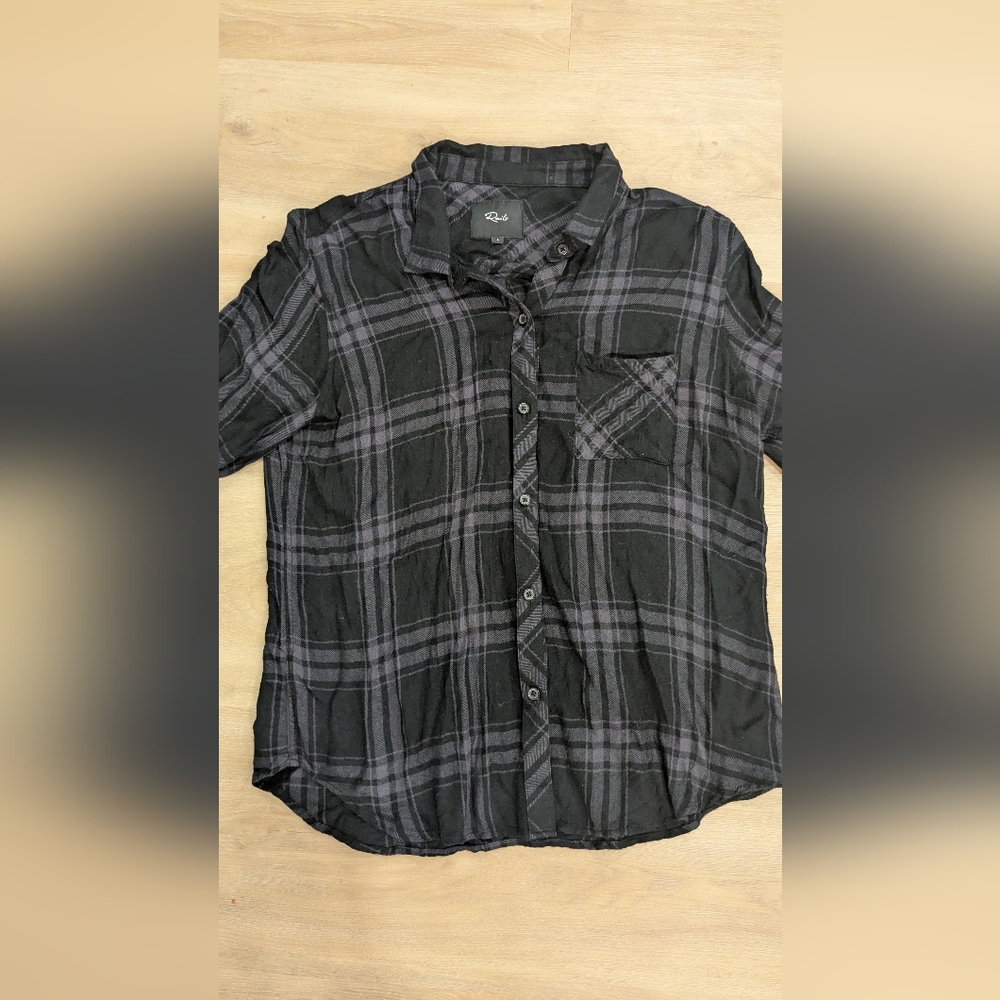 Rails Hunter Onyx Ash Shirt Woman Size Large